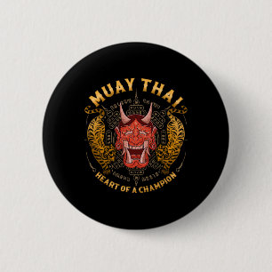 Hart Van Een Kampioen - Kickboksen En Muay Thai On Ronde Button 5,7 Cm