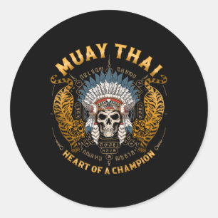 Hart Van Een Kampioen - Kickboksen En Muay Thai Sk Ronde Sticker