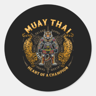 Hart Van Een Kampioen - Kickboksen En Muay Thai Ti Ronde Sticker