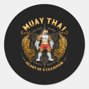 Hart Van Een Kampioen - Kickboksen En Muay Thai Tr Ronde Sticker