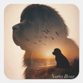 Hart van een Newfoundlander  Vierkante Sticker (Voorkant)