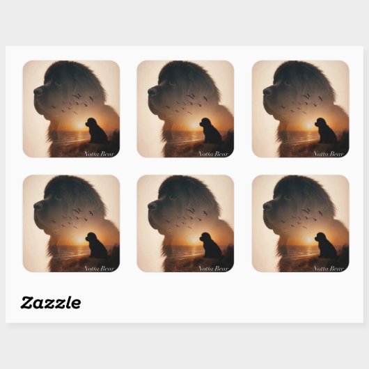 Hart van een Newfoundlander  Vierkante Sticker (Vel)