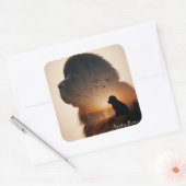 Hart van een Newfoundlander  Vierkante Sticker (Envelop)