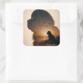 Hart van een Newfoundlander  Vierkante Sticker (Tas)