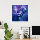 Hart van een Roos - Laadblauw Poster/afdruk Poster (Thuiskantoor)
