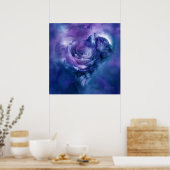 Hart van een Roos - Laadblauw Poster/afdruk Poster (Keuken)