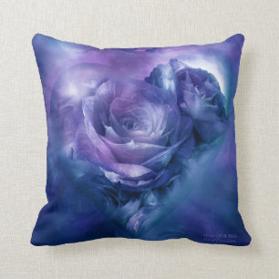 Hart van een Roos Lavender Blue Art Designer Pillo Kussen