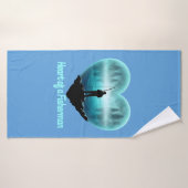 Hart van een visser badhanddoek (Badhanddoek)