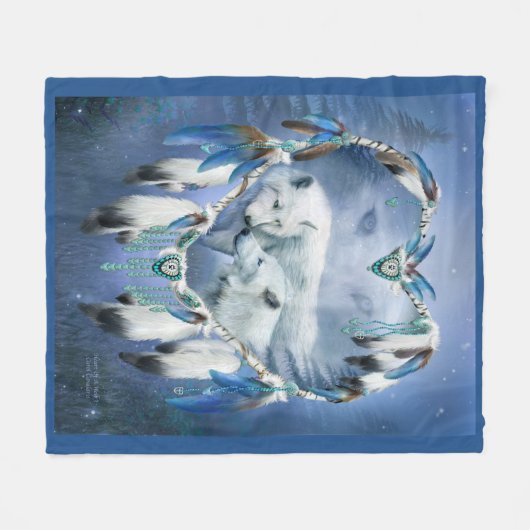 Hart van een Wolf 3-kunstmand Fleece Deken (Voorkant (Horizontaal))