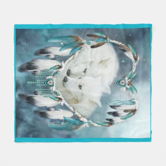 Hart van een Wolf Art Fleece Blanket (Voorkant (Horizontaal))