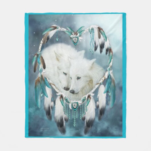 Hart van een Wolf Art Fleece Blanket Deken (Voorkant)