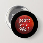 Hart van een Wolf Knop Ronde Button 7,6 Cm (Voorkant /achterkant)