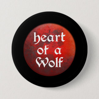 Hart van een Wolf Knop Ronde Button 7,6 Cm