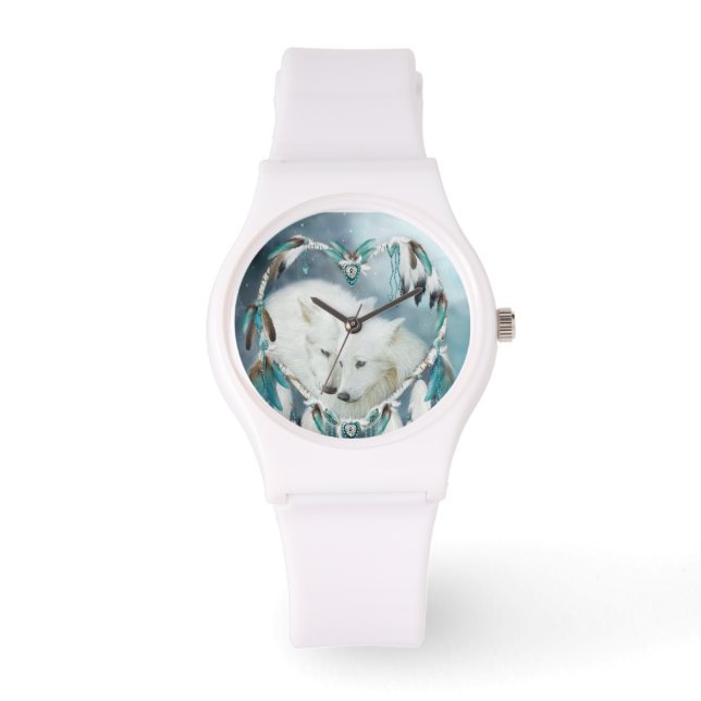 Hart van een Wolf Wearable Art Watch Horloge (Voorkant)