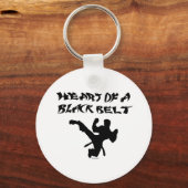 Hart van een zwarte gordel sleutelhanger (Voorkant)