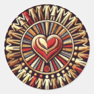 Hart van Eenheid: Weltfrieden - World Peace Sticke Ronde Sticker