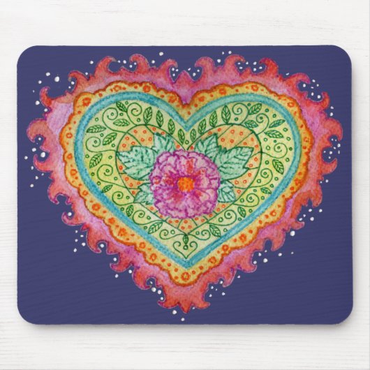 Hart van Flames Mousepad Muismat (Voorkant)