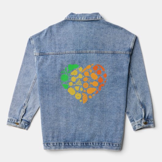 Hart van fruit en groenten - Groot Vegan Gift Denim Jacket (Achterkant)