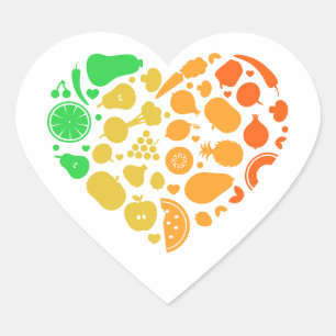 Hart van fruit en groenten - Groot Vegan Gift Sticker