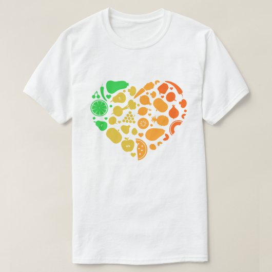Hart van fruit en groenten - Groot Vegan Gift T-shirt (Design voorkant)