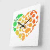 Hart van fruit en groenten - Groot Vegan Gift Vierkante Klok (Hoek)