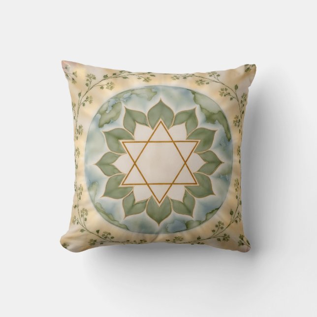 Hart van Gaia - Anahata Lotus Worp Kussen (Voorkant)