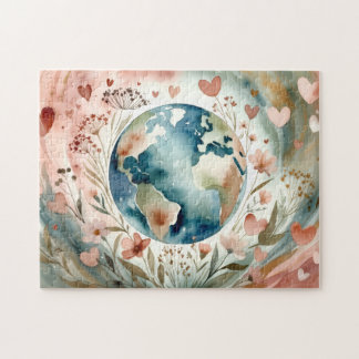 Hart van Gaia - Aquarel Aarde Puzzel