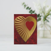 hart van goud briefkaart (Staand voorkant)