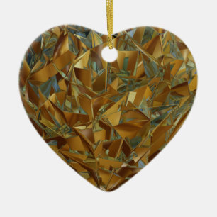 hart van goud keramisch ornament