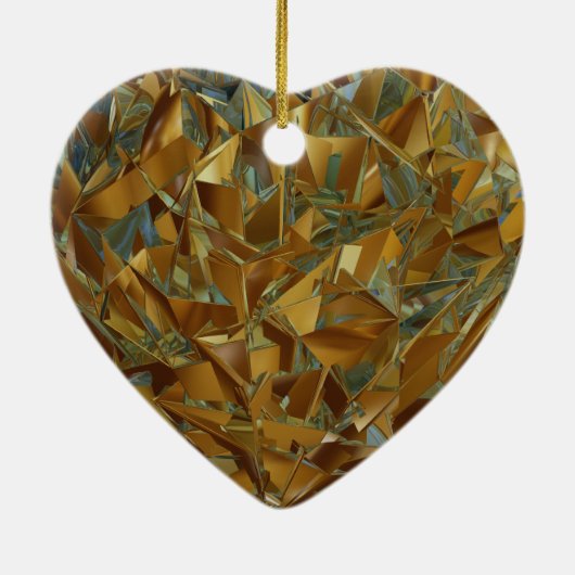 hart van goud keramisch ornament (Achterkant)