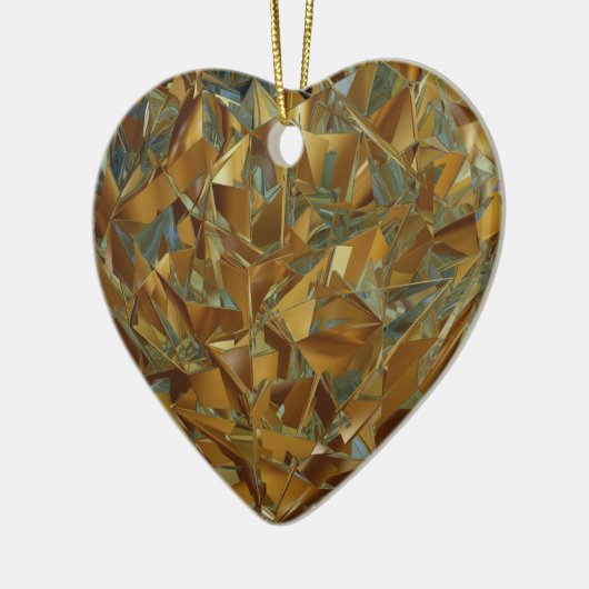 hart van goud keramisch ornament (Links)