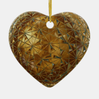 hart van goud keramisch ornament