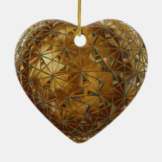 hart van goud keramisch ornament (Achterkant)