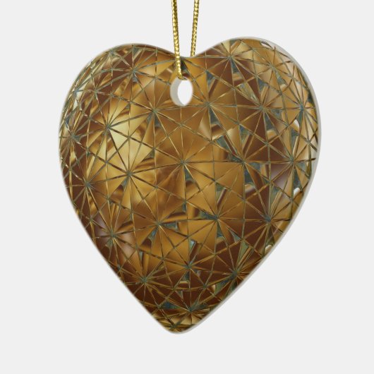 hart van goud keramisch ornament (Links)
