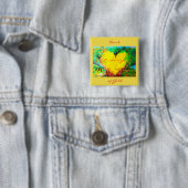 hart van goud op maat vierkante button 5,1 cm (In situ)