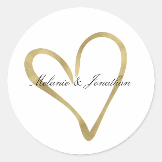 Hart van Goud Ronde Sticker (Voorkant)