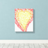 Hart van Goud Verpakt Canvas Afdruk (Insitu (Houten vloer))