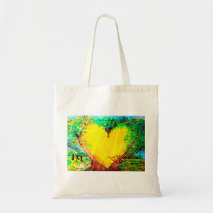 hart van gouden canvas tas