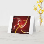 Hart Van Gouden Harten Liefde Bestemming Kaart (Gele Bloem)