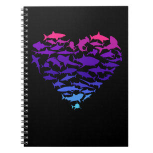 Hart van haaienhaaien Lover Colorful Zee Life Notitieboek