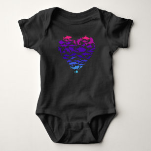 Hart van haaienhaaien Lover Colorful Zee Life Romper