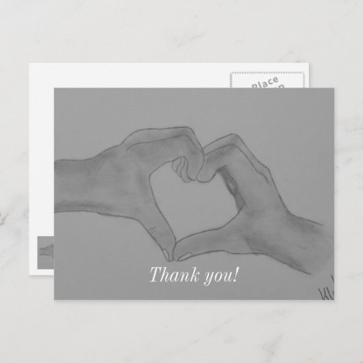 Hart van handen briefkaart (Voorkant / Achterkant)