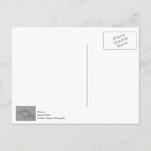 Hart van handen briefkaart (Achterkant)