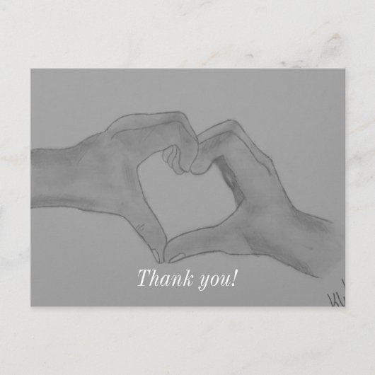 Hart van handen briefkaart (Voorkant)