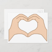 Hart van handen geïsoleerd op een witte achtergron briefkaart (Voorkant / Achterkant)