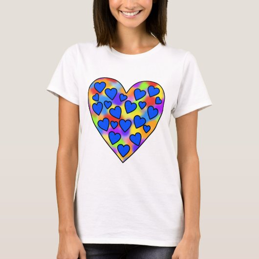 Hart van Harten Regenboog en Blauw - T-shirt (Voorkant)