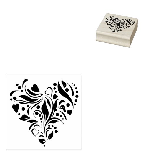 hart van harten silhouet kunst stempel (Gestempeld)