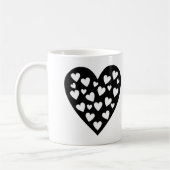 Hart van Harten - Witte Harten op Zwarte Hart Koffiemok (Links)
