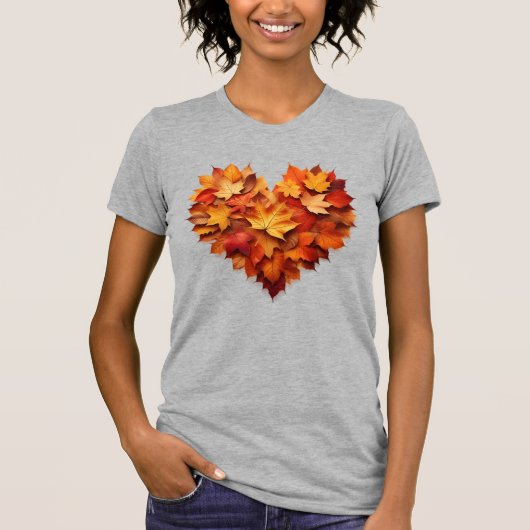 Hart van herfstbladeren T-shirt (Voorkant)