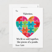 Hart van het Autisme van de Kaarten van het Feestdagenkaart (Voorkant / Achterkant)